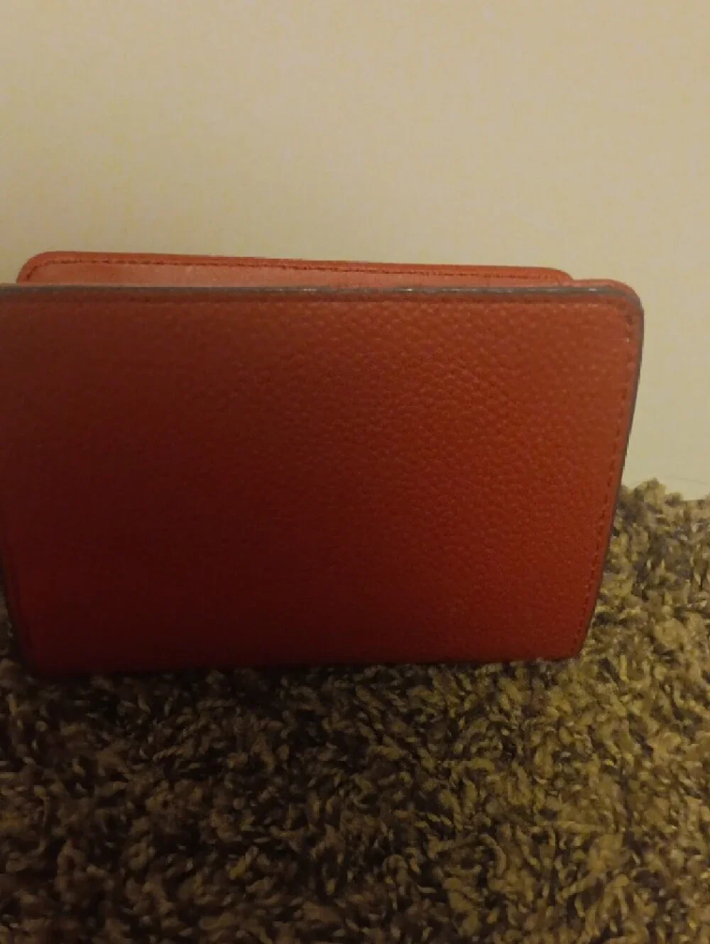 Nanette Lepore Red Leather Card Wallet with Patterned Accent